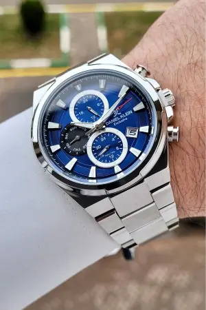 Daniel Klein DKISTE1566 Kadranı Lacivert Kordonu Gümüş Renk 44 mm Erkek Kol Saati
