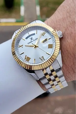 Daniel Klein DKISTE1593 Gold Gümüş Renk 42 mm Erkek Kol Saati