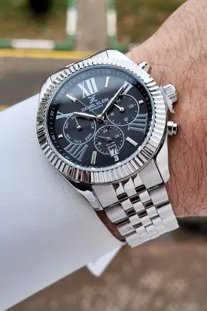 Daniel Klein DKISTE1600 Kadranı Siyah Kordonu Gümüş Renk 42 mm Erkek Kol Saati