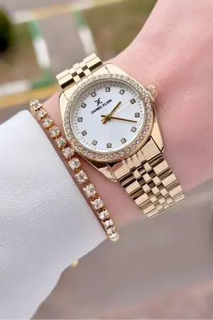 Daniel Klein DKISTE1557 Gold Renk Kadın Kol Saati ve Bileklik
