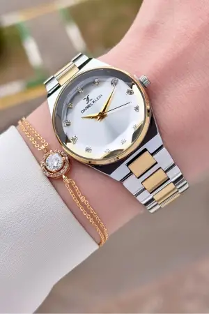 Daniel Klein DKISTE1562 Gold Gümüş Renk Kadın Kol Saati ve Bileklik