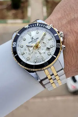 Gold Gümüş Renk 45 mm Erkek Kol Saati