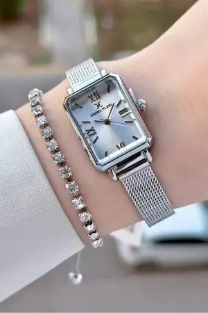 Gümüş Renk Kadın Kol Saati Ve Bileklik