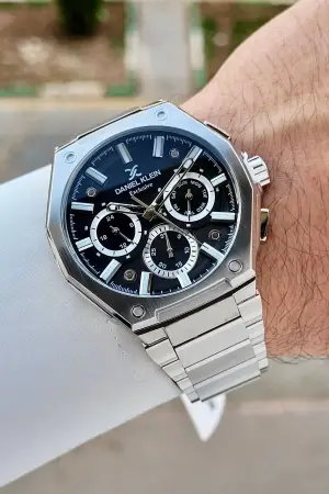 Kadranı Siyah Kordonu Gümüş Renk Hediye Paketli Iç Göstergeleri Aktif Erkek Kol Saati