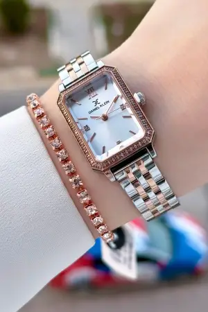 Rose Gümüş Renk Kadın Kol Saati Ve Bileklik