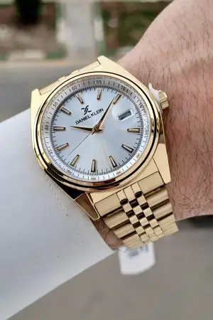 Gold Renk Takvimli Erkek Kol Saati