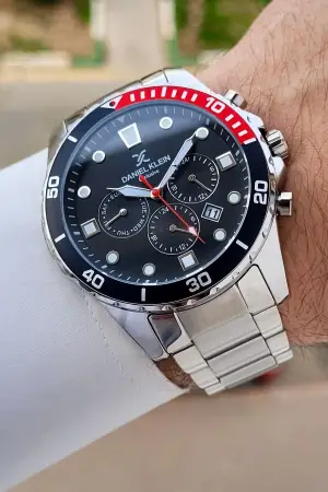 Gümüş Siyah Renk Iç Göstrgeleri Aktif Hediye Paketli Erkek Kol Saati