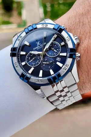 Kadranı Lacivert Kordonu Gümüş Renk 44 Mm Iç Göstergeleri Aktif Erkek Kol Saati