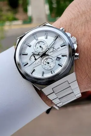Gümüş Renk Iç Göstergeleri Aktif 41 Mm Erkek Kol Saati