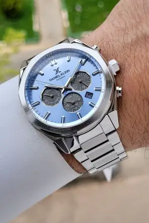 Kadranı Mavi Kordonu Gümüş Renk Iç Göstergeleri Aktif Erkek Kol Saati