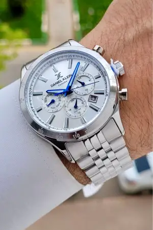 Gümüş Renk Iç Göstergeleri Aktif Erkek Kol Saati