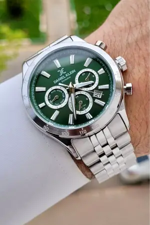 Kadranı Yeşil Kordonu Gümüş Renk Iç Göstergeleri Aktif Erkek Kol Saati