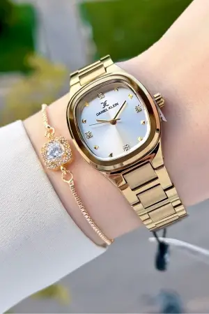 Gold Renk Kadın Kol Saati ve Bileklik