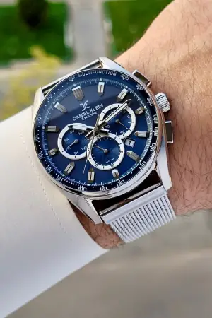 Kadranı Lacivert Kordonu Gümüş Renk İç Göstergeleri Aktif Erkek Kol Saati