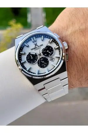 Gümüş Renk İç Göstergeleri Aktif Erkek Kol Saati