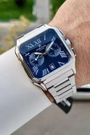 Kadranı Lacivert Kordonu Gümüş Renk İç Göstergeleri Aktif Erkek Kol Saati