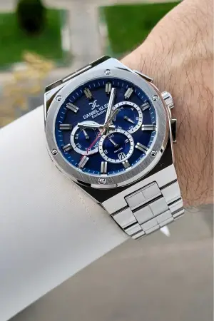 Kadranı Lacivert Kordonu Gümüş Renk İç Göstergeleri Aktif Erkek Kol Saati