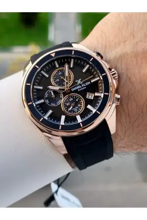 45 Mm Kasası Rose Kordonu Siyah Renk İç Göstergeleri Aktif Erkek Kol Saati