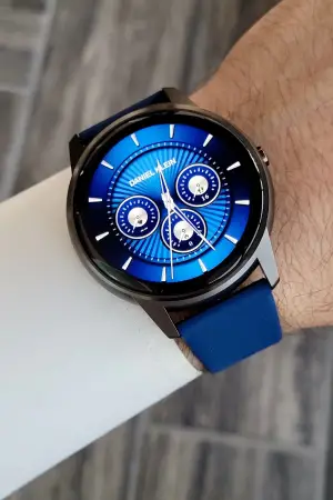 Android/ios Uyumlu Arama Özellikli Lacivert Renk Kordonlu Akıllı Kol Saati