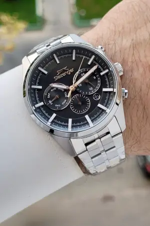 42 Mm Kadranı Füme Kordonu Gümüş Renk İç Göstergeleri Aktif Erkek Kol Saati