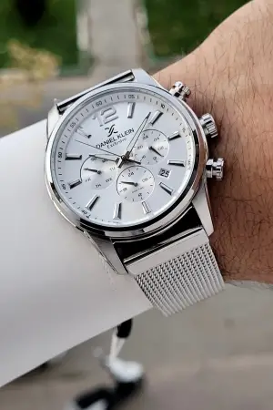 Gümüş Renk 43 Mm İç Göstergeleri Aktif Erkek Kol Saati