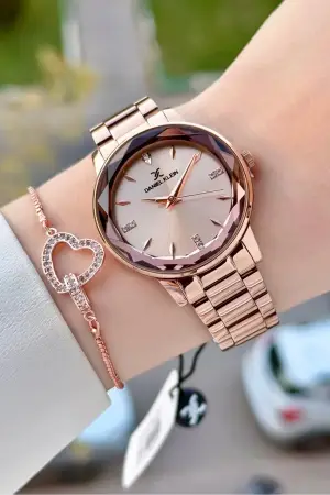 Rose Renk 34 Mm Kadın Kol Saati ve Bileklik