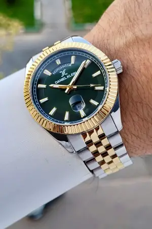 Kadranı Yeşil Kordonu Gold Gümüş Renk 42 Mm İç Göstergeleri Aktif Erkek Kol Saati