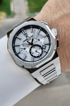 Gümüş Renk İç Göstergeleri Aktif Hediye Paketli Erkek Kol Saati