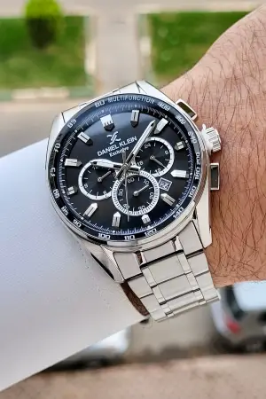 Kadranı Siyah Kordonu Gümüş Renk 44 Mm Göstergeleri Aktif Erkek Kol Saati