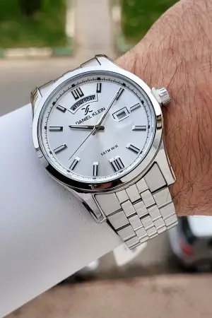 Gümüş Renk 43 mm Erkek Kol Saati