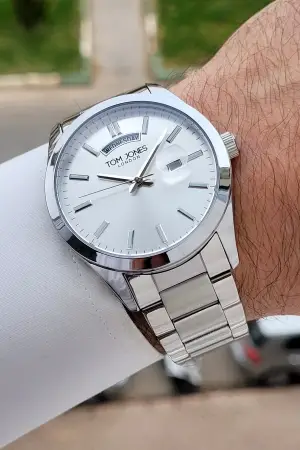 Gümüş Renk 42 mm Erkek Kol Saati