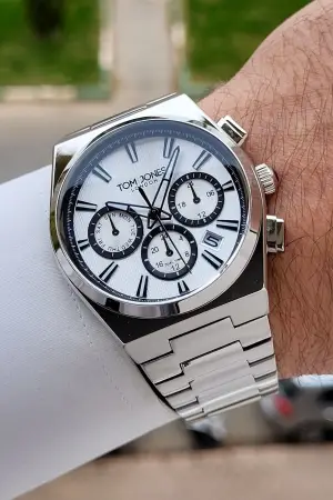 Gümüş Renk 42 mm Erkek Kol Saati