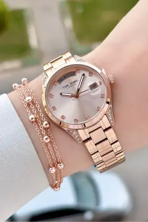 Rose Renk 32 mm Kadın Kol Saati ve Bileklik