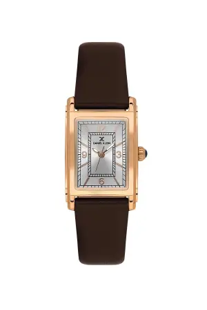 Kasası Rose Kordonu Kahverengi Renk Kadın Kol Saati ve Bileklik
