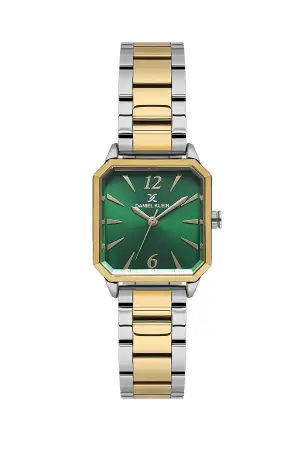 Kadranı Yeşil Gold Gümüş Renk 26 mm Kadın Kol Saati ve Bileklik
