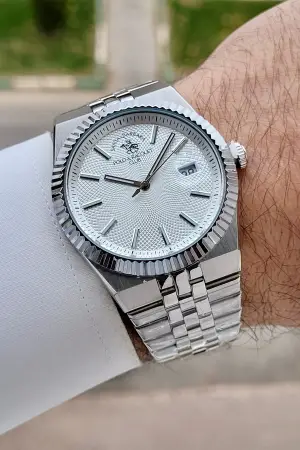 Gümüş Renk 40 mm Renk Atmaz Oksitlenmez Çelik Erkek Kol Saati