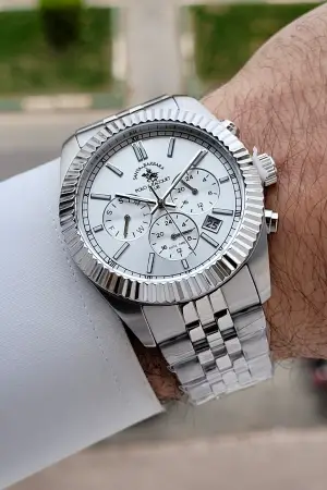 Gümüş Renk 41 mm Renk Atmaz Oksitlenmez Çelik Erkek Kol Saati