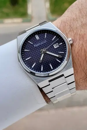 Kadranı Lacivert Kordonu Gümüş Renk 40 mm İç Göstergeleri Aktif Erkek Kol Saati