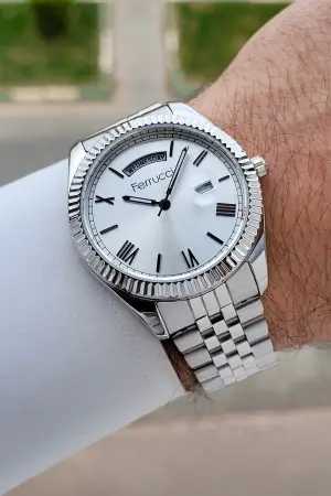 Gümüş Renk 41 mm İç Göstergeleri Aktif Erkek Kol Saati