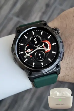 Yeşil Renk Akıllı Saat ve Bluetooth Kulaklık