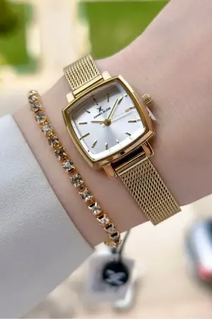 Hasır Kordon Kadın Kol Saati Ve Hediye Bileklik