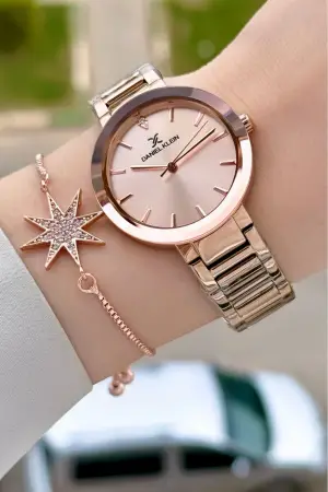 Rose Renk 34 mm Kadın Kol Saati ve Bileklik