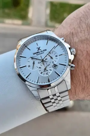 Gümüş Renk İç Göstergeleri Aktif Fonksiyonlu Hediye Paketli Erkek Kol Saati