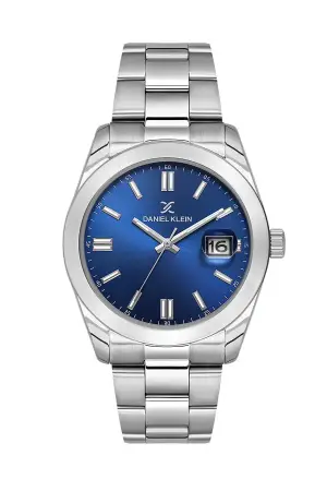 Kadranı Lacivert Kordonu Gümüş Renk 5 ATM Hediye Paketli 42 mm Erkek Kol Saati