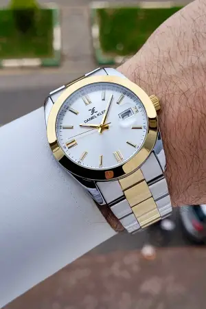 Gold Gümüş Renk 5 ATM Hediye Paketli 42 mm Erkek Kol Saati