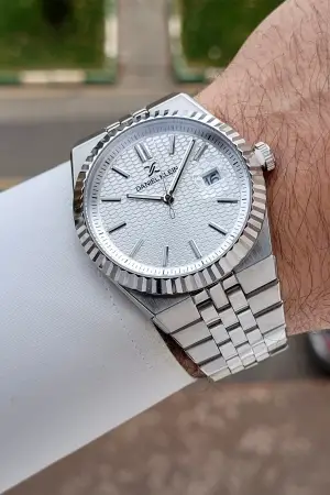 Gümüş Renk 5 ATM Hediye Paketli 41 mm Erkek Kol Saati