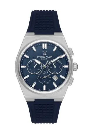 Kasası Gümüş Kordonu Lacivert Renk 44 mm İç Göstergeleri Aktif Erkek Kol Saati