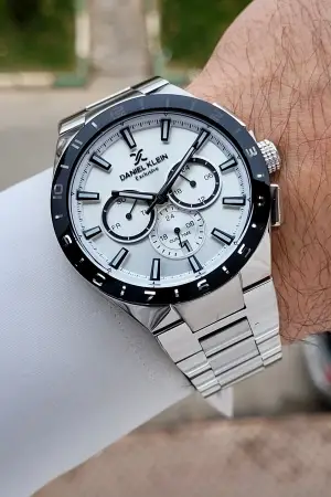 Gümüş Renk 44 mm İç Göstergeleri Aktif Erkek Kol Saati