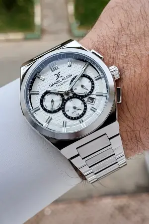 Gümüş Renk 43 mm İç Göstergeleri Aktif Erkek Kol Saati