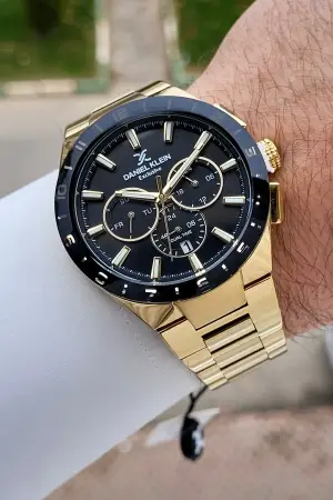 Kadranı Siyah Kordonu Gold Renk 44 mm İç Göstergeleri Aktif Erkek Kol Saati